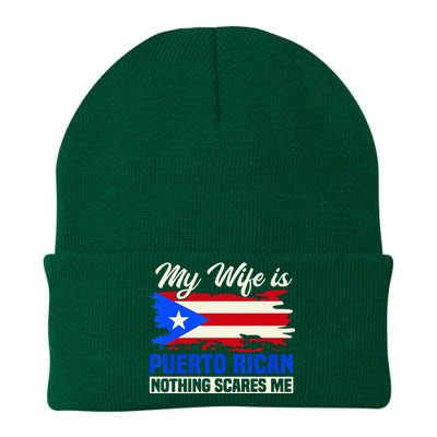 My Wife Is Puerto Rican Nothing Scares Me Knit Cap Winter Beanie