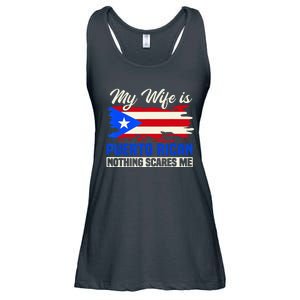 My Wife Is Puerto Rican Nothing Scares Me Ladies Essential Flowy Tank