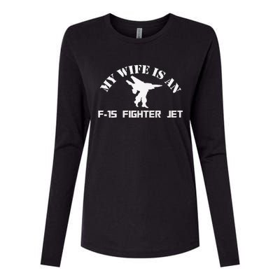 My Wife Is A Fighter Jet Premium Womens Cotton Relaxed Long Sleeve T-Shirt