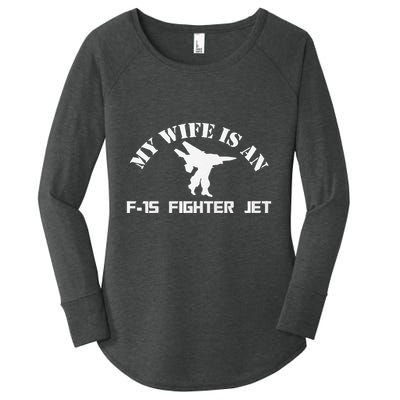 My Wife Is A Fighter Jet Premium Women's Perfect Tri Tunic Long Sleeve Shirt