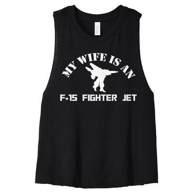 My Wife Is A Fighter Jet Premium Women's Racerback Cropped Tank