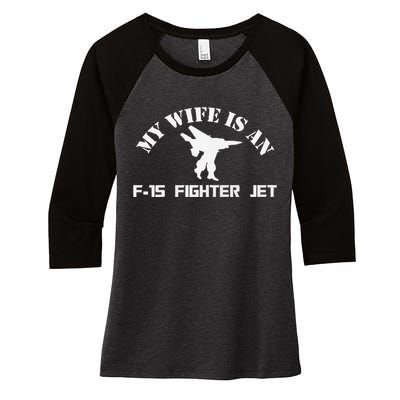 My Wife Is A Fighter Jet Premium Women's Tri-Blend 3/4-Sleeve Raglan Shirt