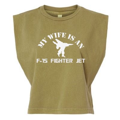 My Wife Is A Fighter Jet Premium Garment-Dyed Women's Muscle Tee