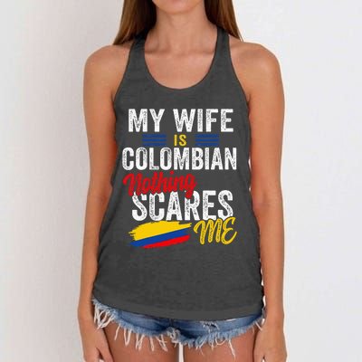 My Wife Is Colombian Colombia Heritage Roots Flag Souvenir Women's Knotted Racerback Tank