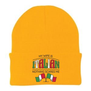 My Wife Is Italian Nothing Scares Me Knit Cap Winter Beanie