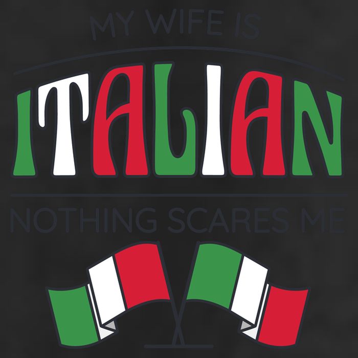 My Wife Is Italian Nothing Scares Me 7 Panel Mesh Trucker Snapback Hat
