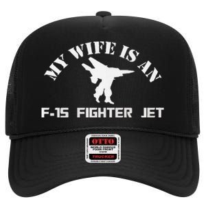 My Wife Is A Fighter Jet Premium High Crown Mesh Back Trucker Hat