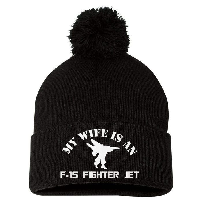 My Wife Is A Fighter Jet Premium Pom Pom 12in Knit Beanie