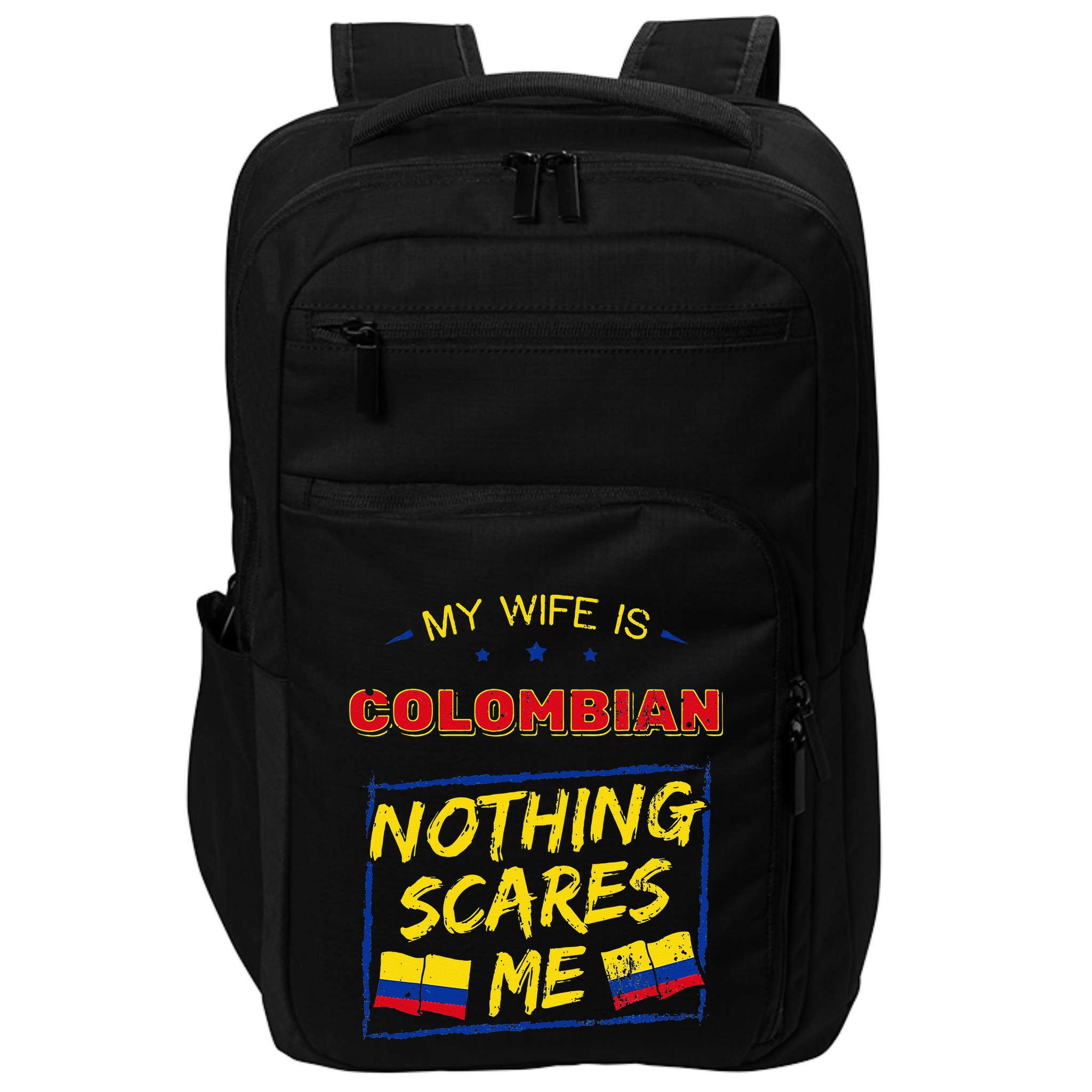 My Wife Is Colombian Republic Of Colombia Heritage Flag Impact Tech Backpack