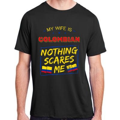 My Wife Is Colombian Republic Of Colombia Heritage Flag Adult ChromaSoft Performance T-Shirt