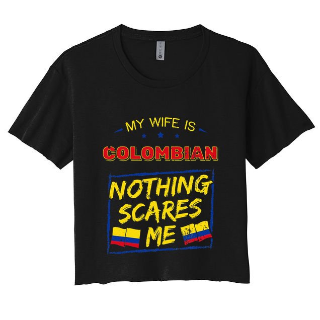 My Wife Is Colombian Republic Of Colombia Heritage Flag Crop Top