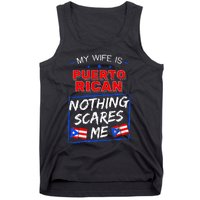 My Wife Is Puerto Rican Puerto Rico Heritage Roots PR Flag Tank Top