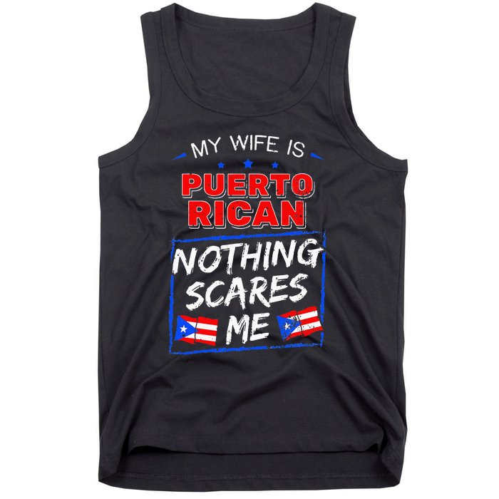 My Wife Is Puerto Rican Puerto Rico Heritage Roots PR Flag Tank Top