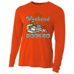 My Weekend Is All Booked Librarian Reader Funny Book Lover Cute Gift Cooling Performance Long Sleeve Crew