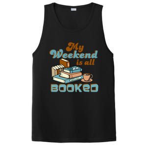 My Weekend Is All Booked Librarian Reader Funny Book Lover Cute Gift PosiCharge Competitor Tank