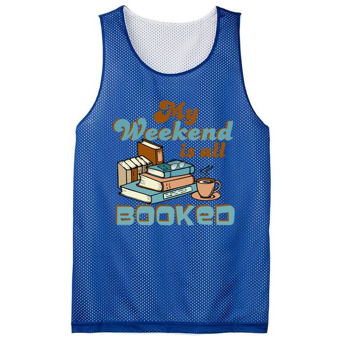 My Weekend Is All Booked Librarian Reader Funny Book Lover Cute Gift Mesh Reversible Basketball Jersey Tank