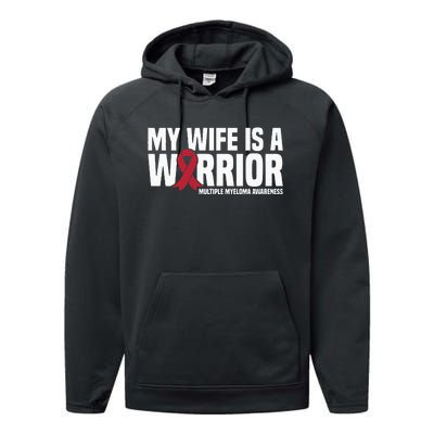 My Wife is a Warrior MM Multiple Myeloma Awareness Performance Fleece Hoodie