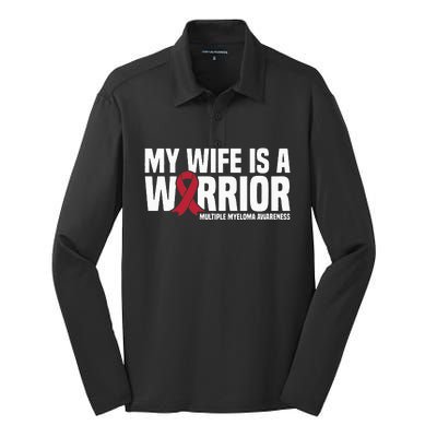 My Wife is a Warrior MM Multiple Myeloma Awareness Silk Touch Performance Long Sleeve Polo