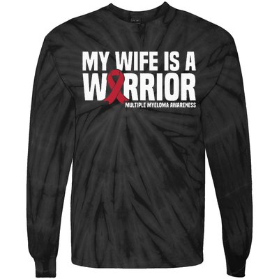 My Wife is a Warrior MM Multiple Myeloma Awareness Tie-Dye Long Sleeve Shirt