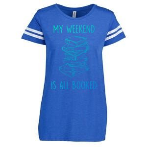 My Weekend Is All Booked Funny Reading Book Lover Librarian Great Gift Enza Ladies Jersey Football T-Shirt