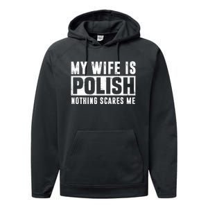 My Wife Is Polish Nothing Scares Me Family Matching Performance Fleece Hoodie