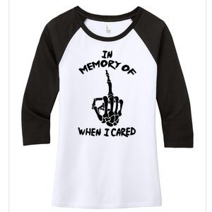 Memory When I Cared Women's Tri-Blend 3/4-Sleeve Raglan Shirt