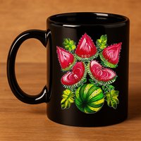 Magic Watermelon. Kherson symbol. Petrykivka painting. 11oz C Handle Ceramic Mug