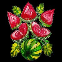 Magic Watermelon. Kherson symbol. Petrykivka painting. Drawstring Bag