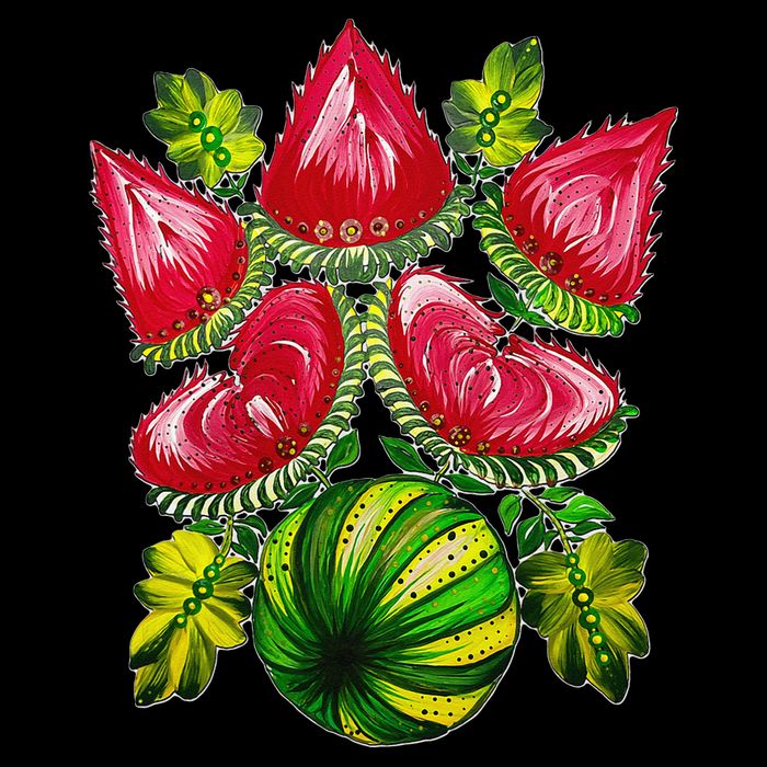 Magic Watermelon. Kherson symbol. Petrykivka painting. Drawstring Bag