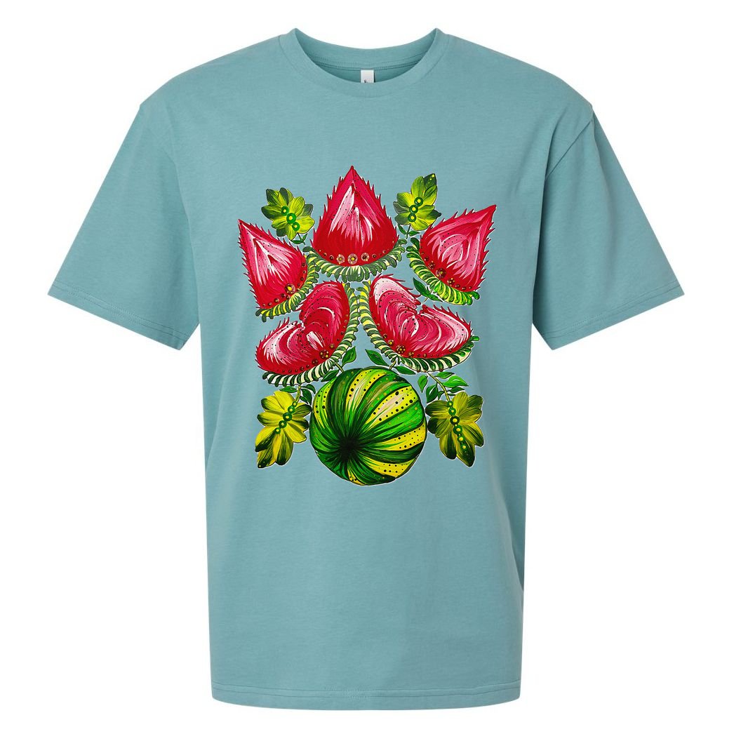 Magic Watermelon. Kherson symbol. Petrykivka painting. Sueded Cloud Jersey T-Shirt