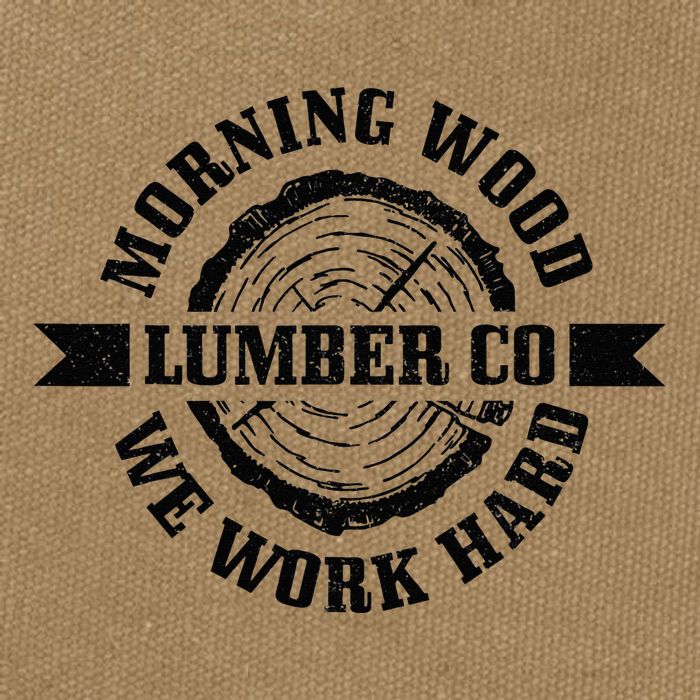 Morning Wood Lumber Co. Funny Lumberjack Logger Arborist Cotton Canvas Backpack