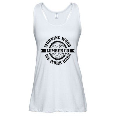 Morning Wood Lumber Co. Funny Lumberjack Logger Arborist Ladies Essential Flowy Tank