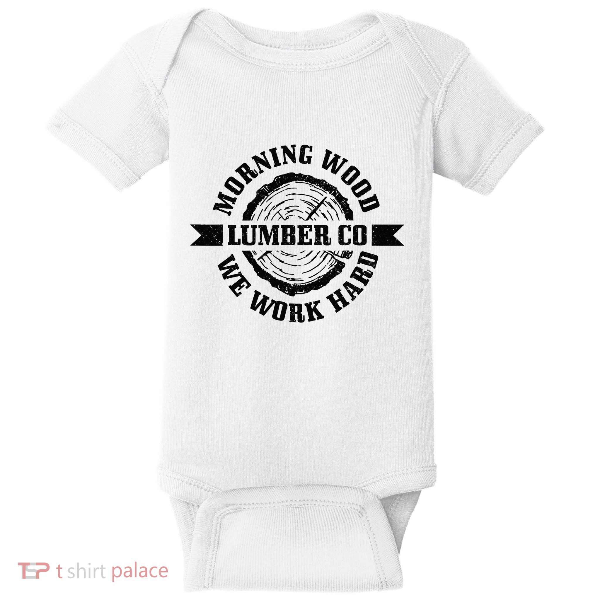 Morning Wood Lumber Co. Funny Lumberjack Logger Arborist Baby Bodysuit
