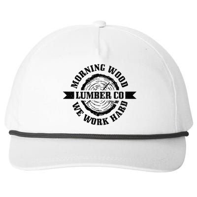 Morning Wood Lumber Co. Funny Lumberjack Logger Arborist Snapback Five-Panel Rope Hat