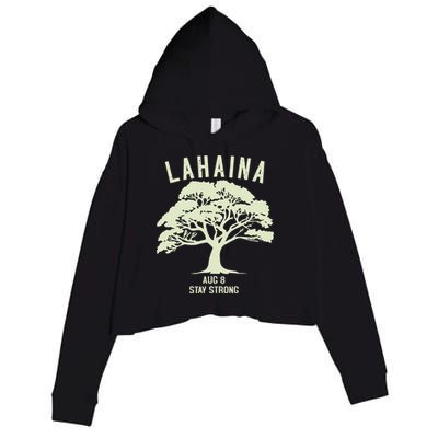 Maui Wildfire Lahaina Survivor Maui Hawaii Strong Crop Fleece Hoodie