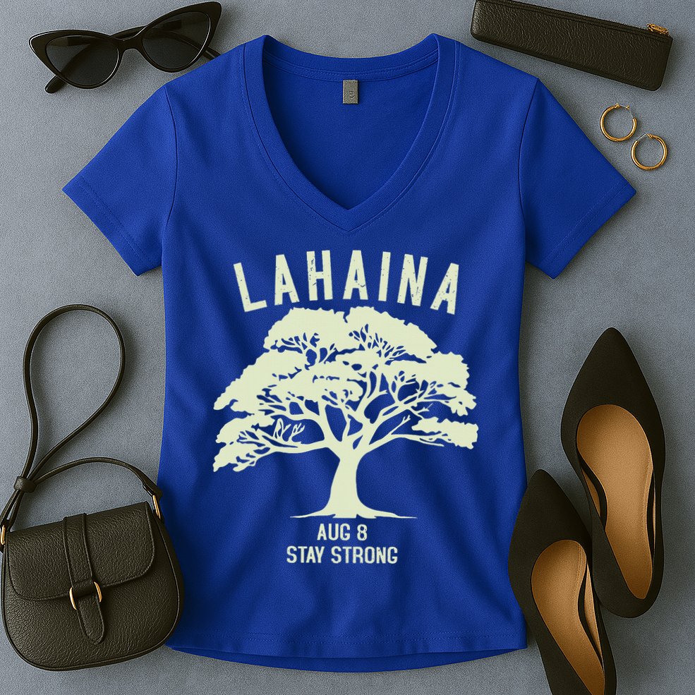 Maui Wildfire Lahaina Survivor Maui Hawaii Strong Women's V-Neck T-Shirt