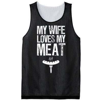 My Wife Loves My Meat Funny Grilling Bbq Lover Mesh Reversible Basketball Jersey Tank