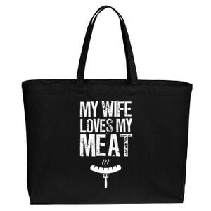 My Wife Loves My Meat Funny Grilling Bbq Lover Cotton Canvas Jumbo Tote