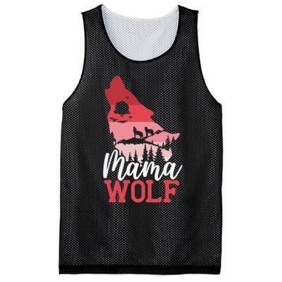 Mama Wolf Lover Wildlife Animal Zookeeper Mothers Day Mesh Reversible Basketball Jersey Tank