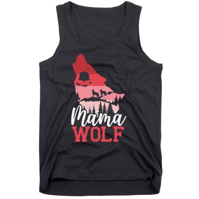 Mama Wolf Lover Wildlife Animal Zookeeper Mothers Day Tank Top