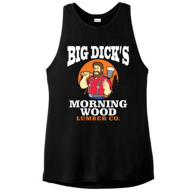 Morning Wood Lumber Co Lumberjack Carpenter Woodworker Gift Ladies PosiCharge Tri-Blend Wicking Tank