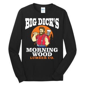 Morning Wood Lumber Co Lumberjack Carpenter Woodworker Gift Tall Long Sleeve T-Shirt