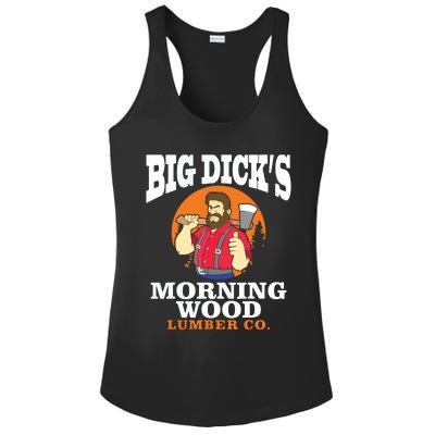 Morning Wood Lumber Co Lumberjack Carpenter Woodworker Gift Ladies PosiCharge Competitor Racerback Tank