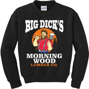 Morning Wood Lumber Co Lumberjack Carpenter Woodworker Gift Kids Sweatshirt