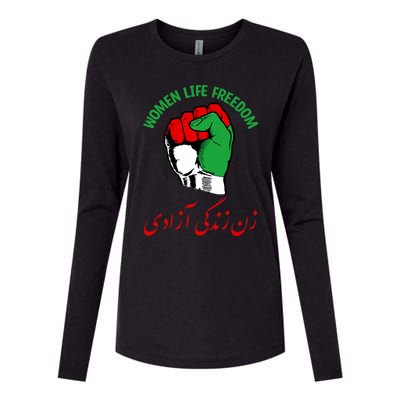 Mahsa, WOMEN LIFE FREEDOM, Cute Iranian Flag Fist Of Iranian Womens Cotton Relaxed Long Sleeve T-Shirt