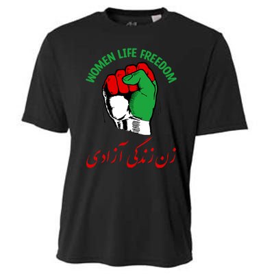 Mahsa, WOMEN LIFE FREEDOM, Cute Iranian Flag Fist Of Iranian Cooling Performance Crew T-Shirt