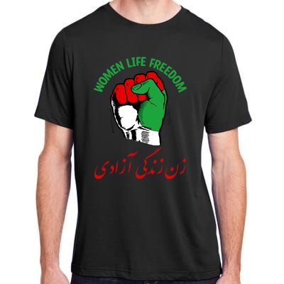 Mahsa, WOMEN LIFE FREEDOM, Cute Iranian Flag Fist Of Iranian Adult ChromaSoft Performance T-Shirt