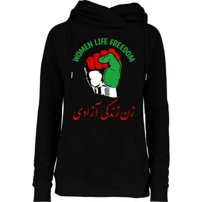 Mahsa, WOMEN LIFE FREEDOM, Cute Iranian Flag Fist Of Iranian Womens Funnel Neck Pullover Hood