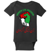 Mahsa, WOMEN LIFE FREEDOM, Cute Iranian Flag Fist Of Iranian Baby Bodysuit
