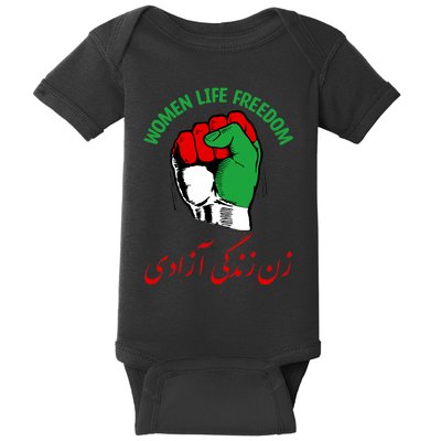 Mahsa, WOMEN LIFE FREEDOM, Cute Iranian Flag Fist Of Iranian Baby Bodysuit